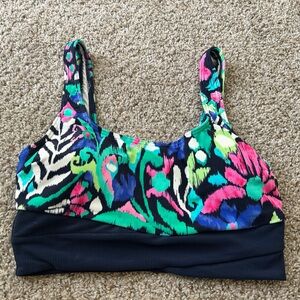 Beach House Sport Bala Crop Top Bikini Nylon Spandex Multicolor Padded Size 12